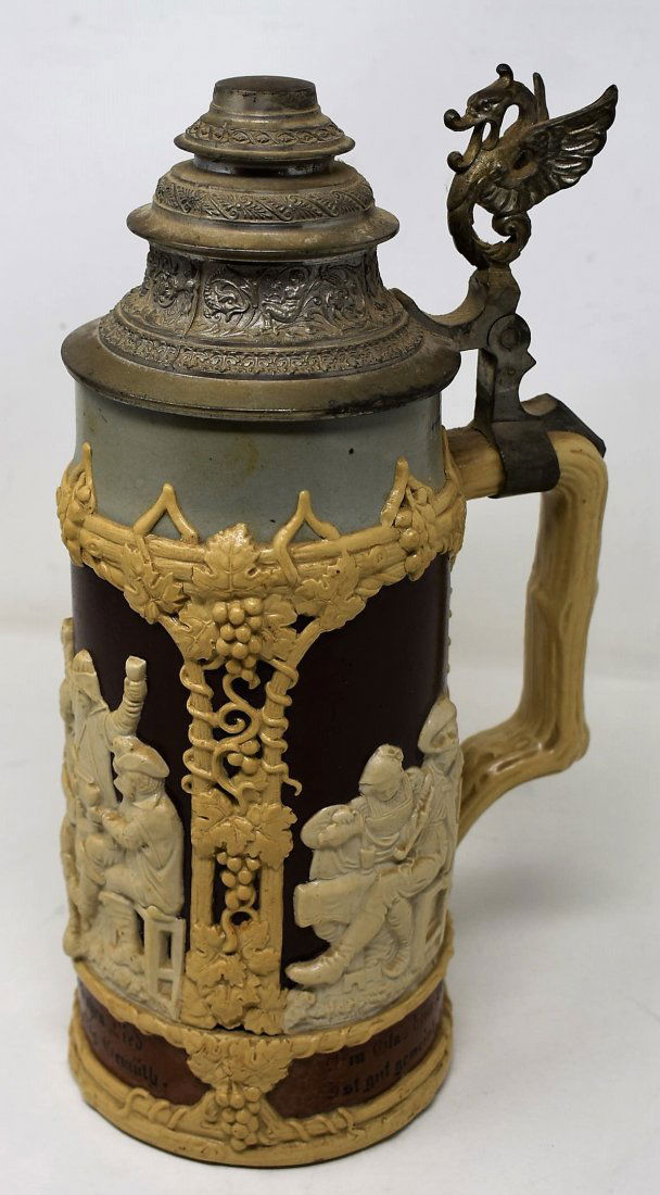 Mettlach #1005 1 Liter Relief Beer Stein (1 of 5)