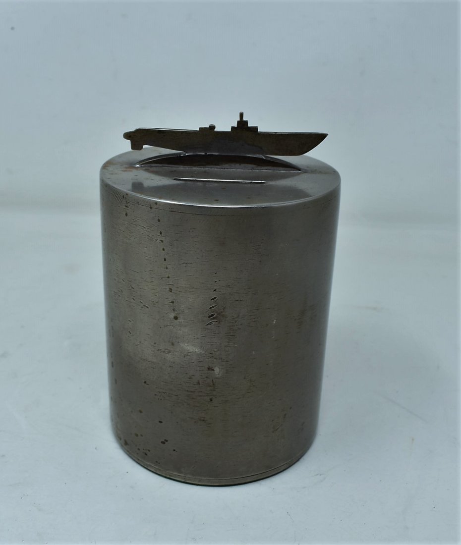 Vintage Trench Art Artillery Shell Battleship Bank (1 of 4)