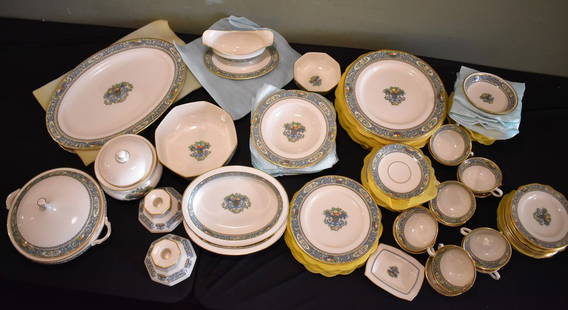 Lenox Autumn 84 Piece China Set: 84 Piece Set of Lenox "Autumn" China. Set includes:-2 Candle Sticks-Potato Bowl-Butter Dish-4" Serving Bowl-Gravy Boat-2 Serving Plates-2 Vegetable Bowls-6 Soup Bowls-6 Salad Plates-12 Dessert