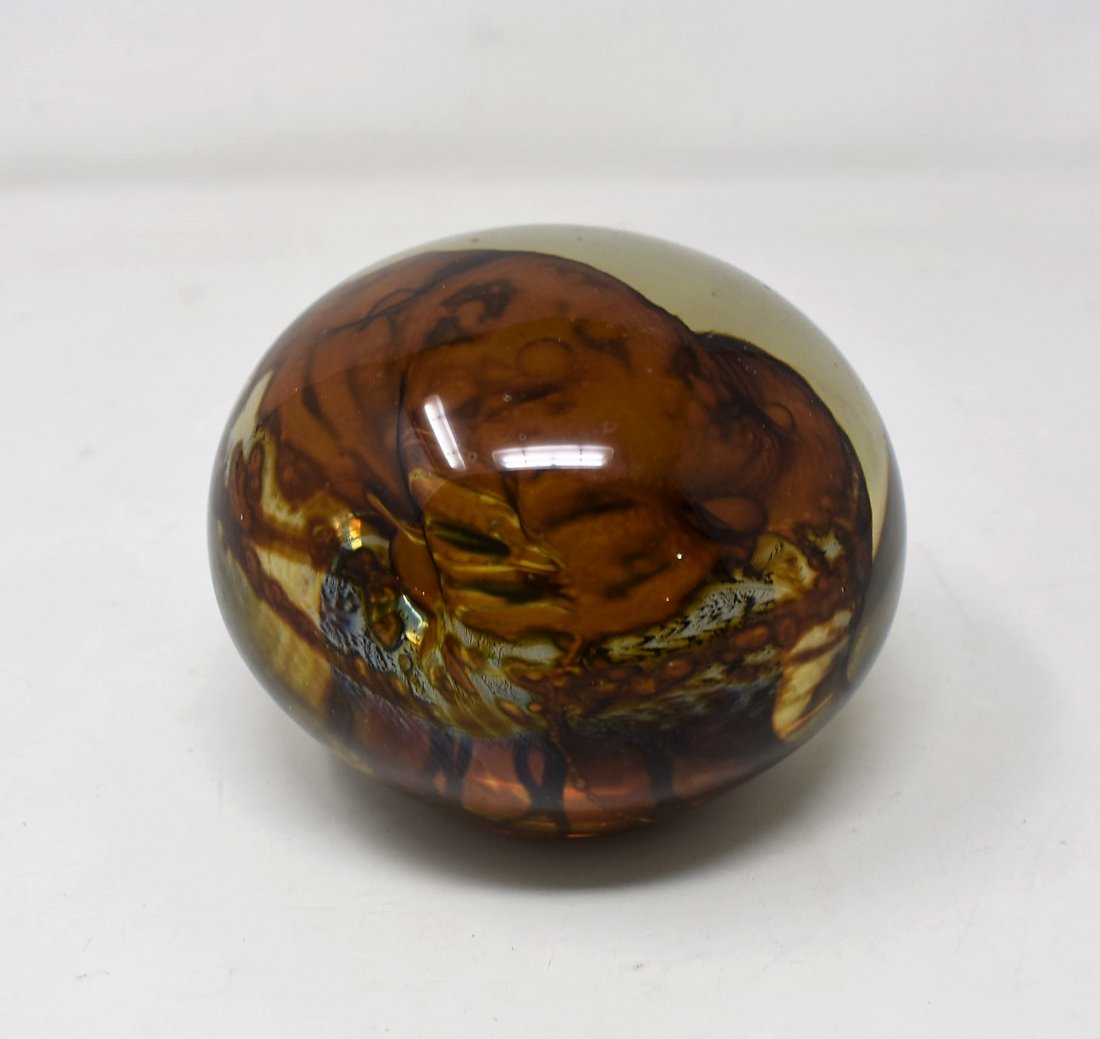 1981 Ipsen Large Magnum Art Glass Paperweight: Huge 5" 1981 Ipsen Magnum Art Glass Paperweight