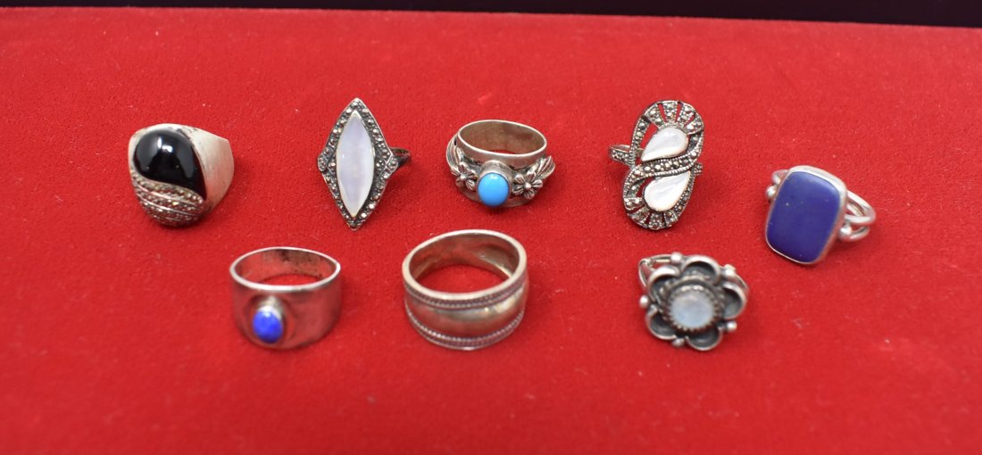 Lot of 8 Sterling Silver 925 Rings (1 of 4)