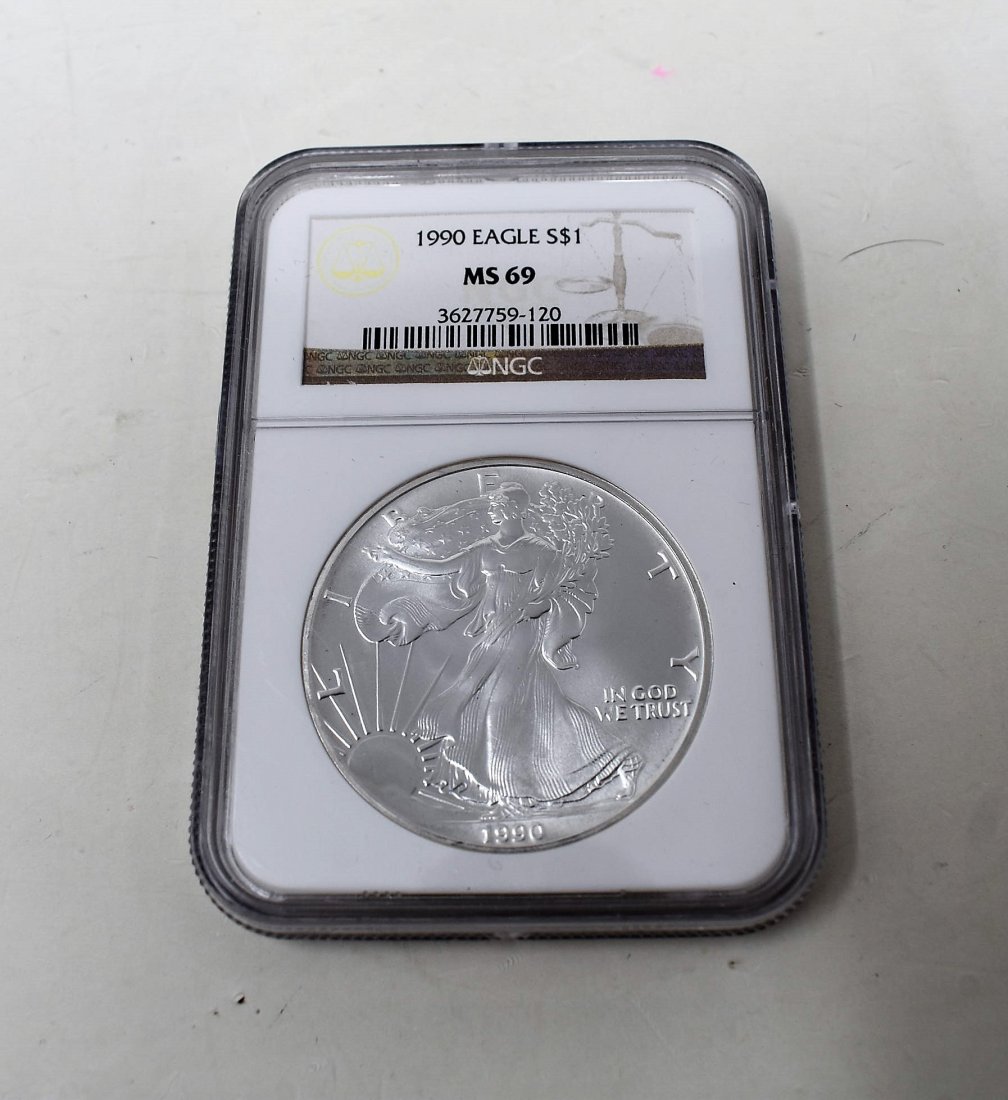 1990 Silver Eagle NGC MS69 (1 of 2)