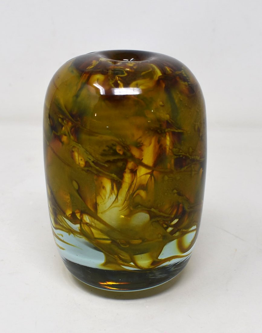 Heavy Kent Ipsen 1972 Art Glass Vase (1 of 7)