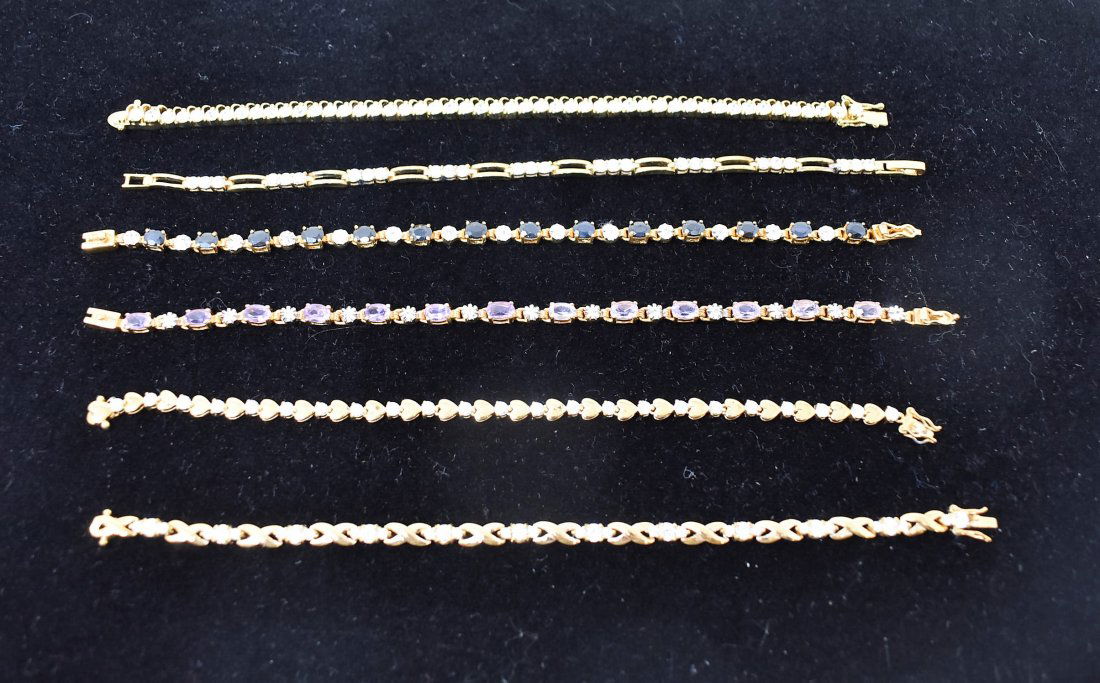 Lot of 6 Sterling Silver Tennis Bracelets HSN (1 of 3)