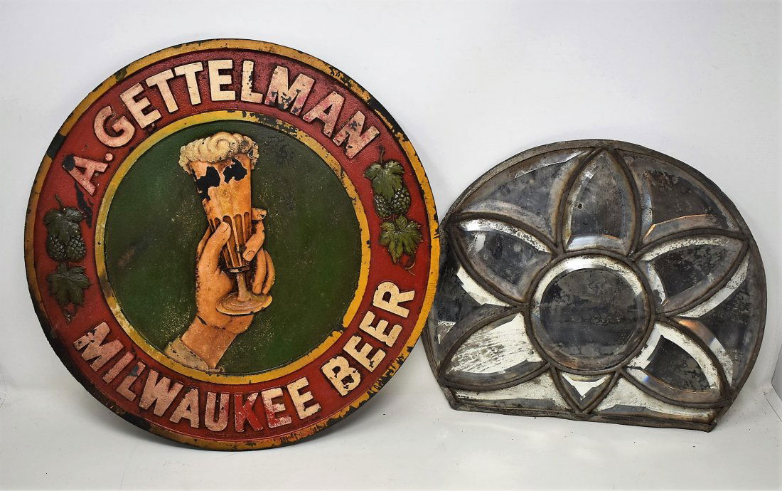 Vintage Gettleman Beer Sign & Leaded Window Section (1 of 4)