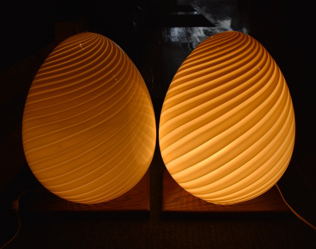 AMAZING Pair of 17" Murano EGG Lamps (1 of 7)