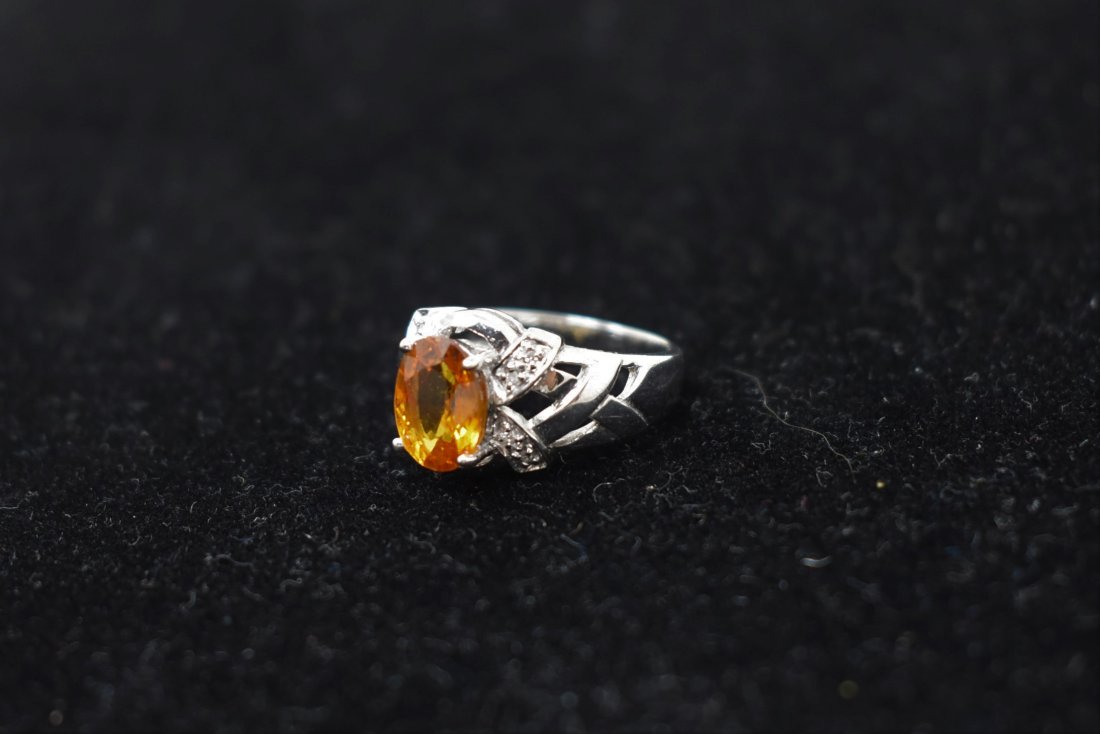 18K White Gold Royal Chanthaburi Sapphire & Diamond Ring (1 of 4)