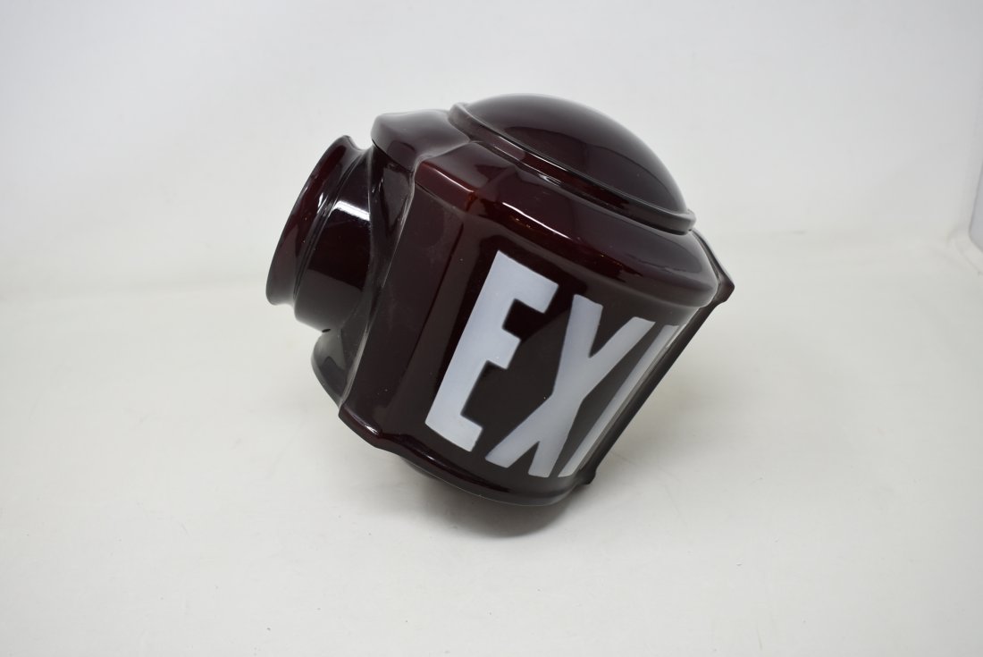 RARE Vintage Ruby Red Exit Light Cover (1 of 5)