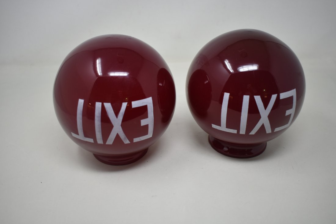 2 Vintage Ruby Red Exit Light Covers (1 of 6)