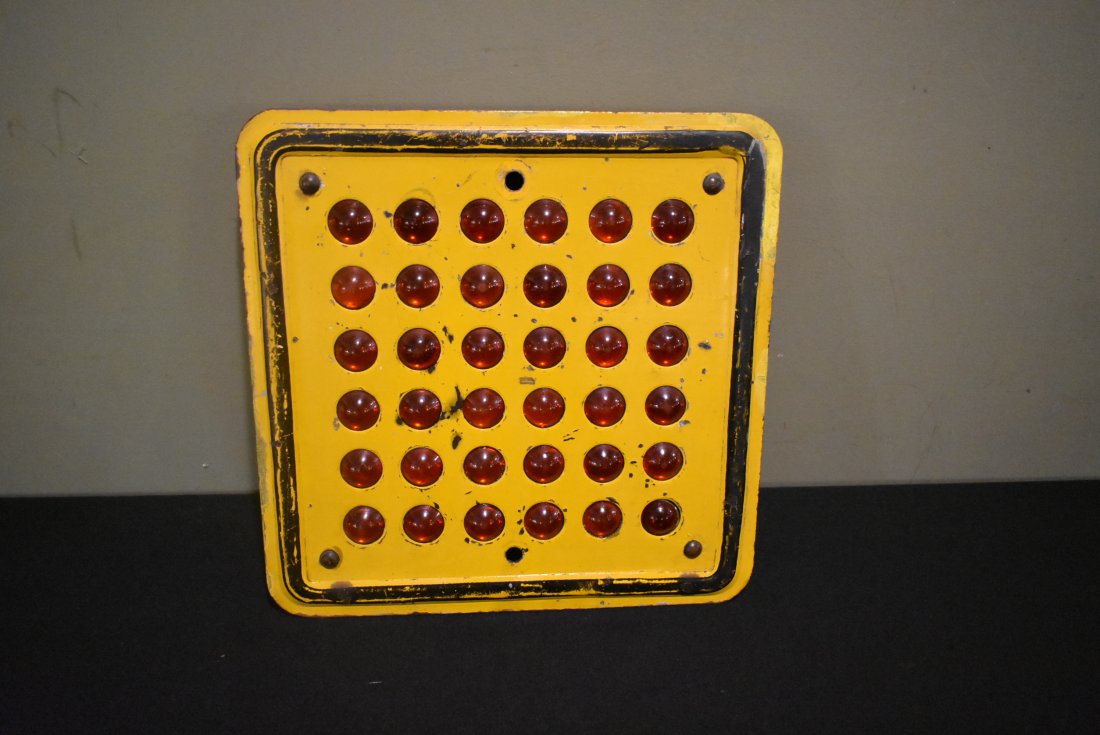 Vintage Glass Cat Eye Square Reflector Road Sign (1 of 2)