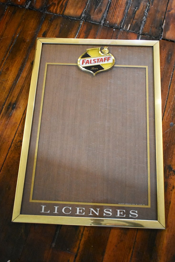 Old Falstaff Beer Tavern Bar License Display Case (1 of 4)