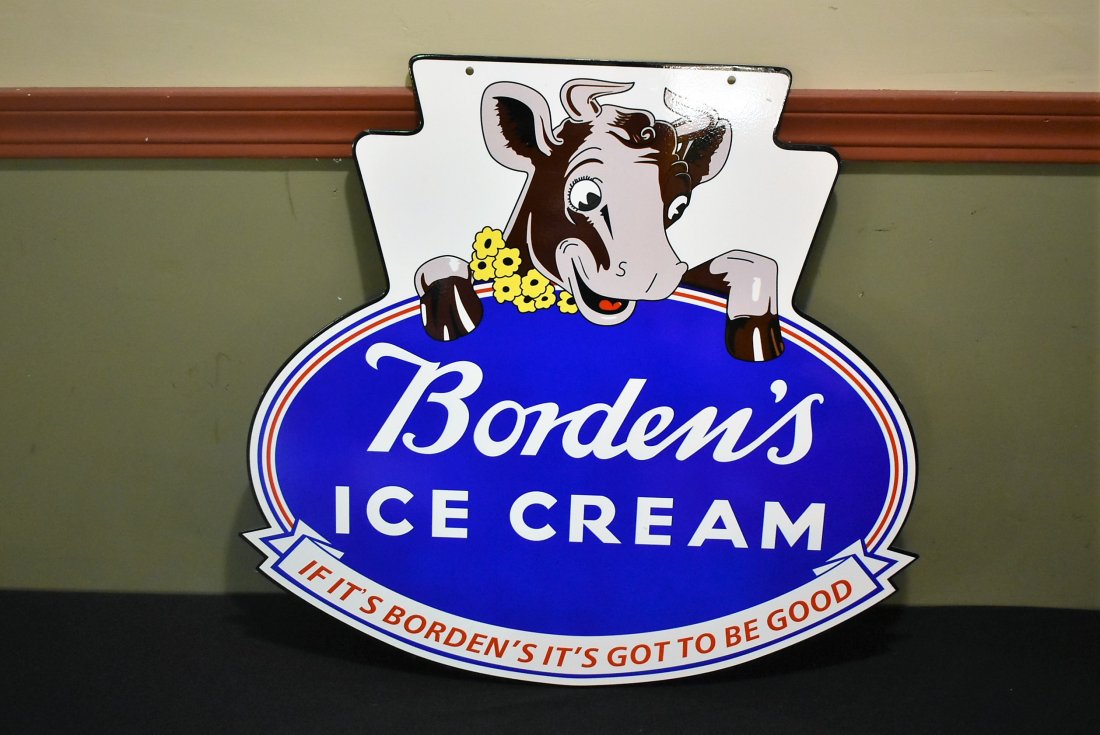 Borden's Ice Cream 2-Sided Porcelain Sign (1 of 4)