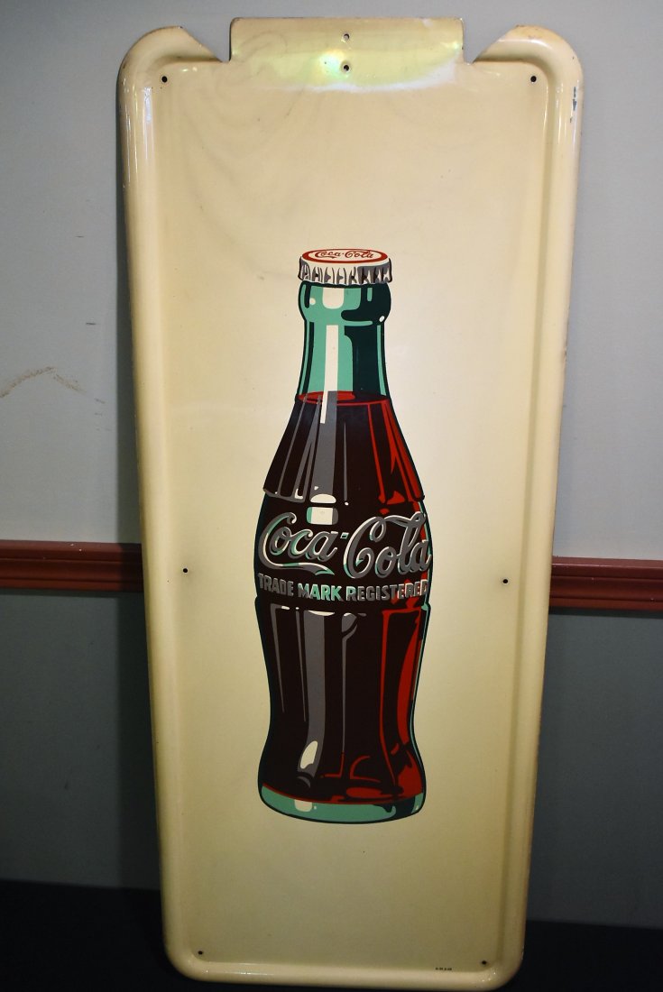 1948 Coca-Cola Metal Sign with Bottle (1 of 5)