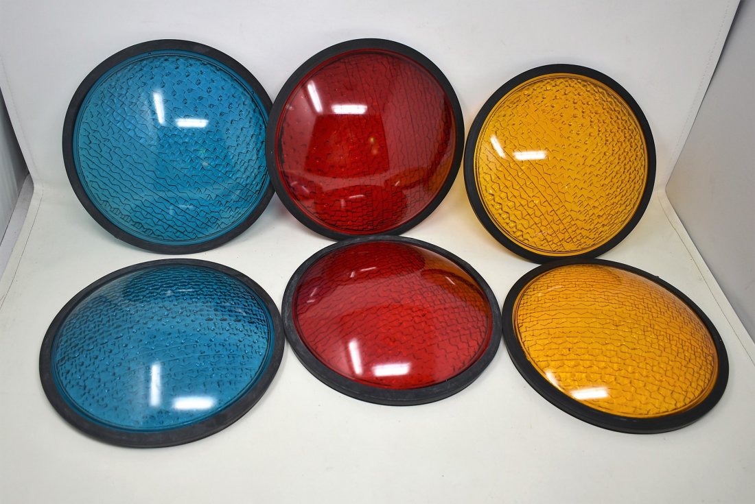 2 Sets of Glass Stop Sign Lens Covers w Gaskets NEW (1 of 3)