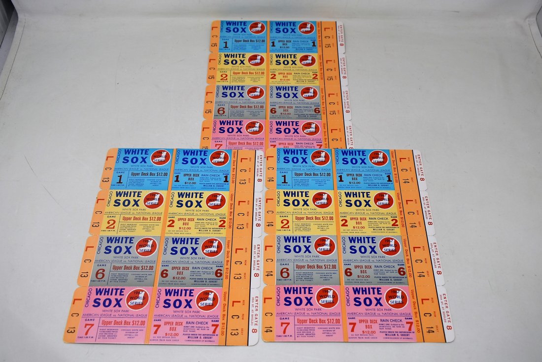 3 1967 World Series Chicago White Sox Phantom Ticket Sheets (1 of 3)