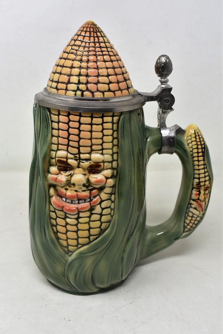Albert Stahl Porcelain Corn Character Beer Stein (1 of 6)