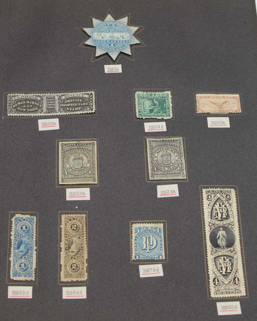 45 Rare Medicine Medicinal Tax Revenue Stamps: Please see the pictures for what is included and condition. All stamps are on Hinges and NOT Pasted, from the collection of an avid stamp collector.