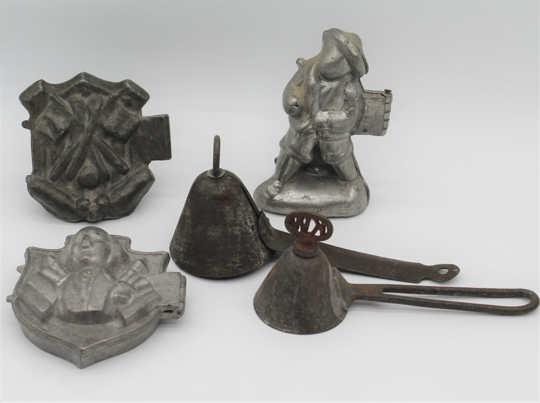 Antique Victorian Era Ice Cream Scoop, Mold - Chocolate Mold Lot George Washington Patriotic etc. (1 of 7)