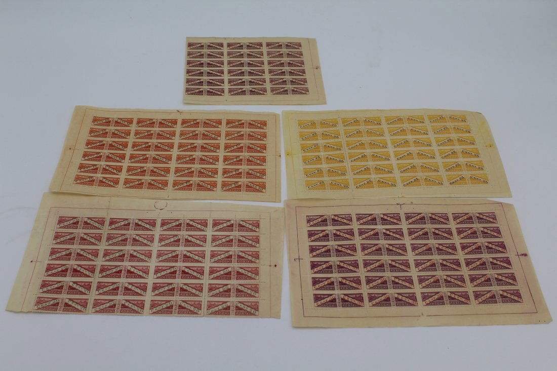 5 Sheets 1940's San Marino Postage Stamps 5 10 20 25 30 cents (1 of 1)