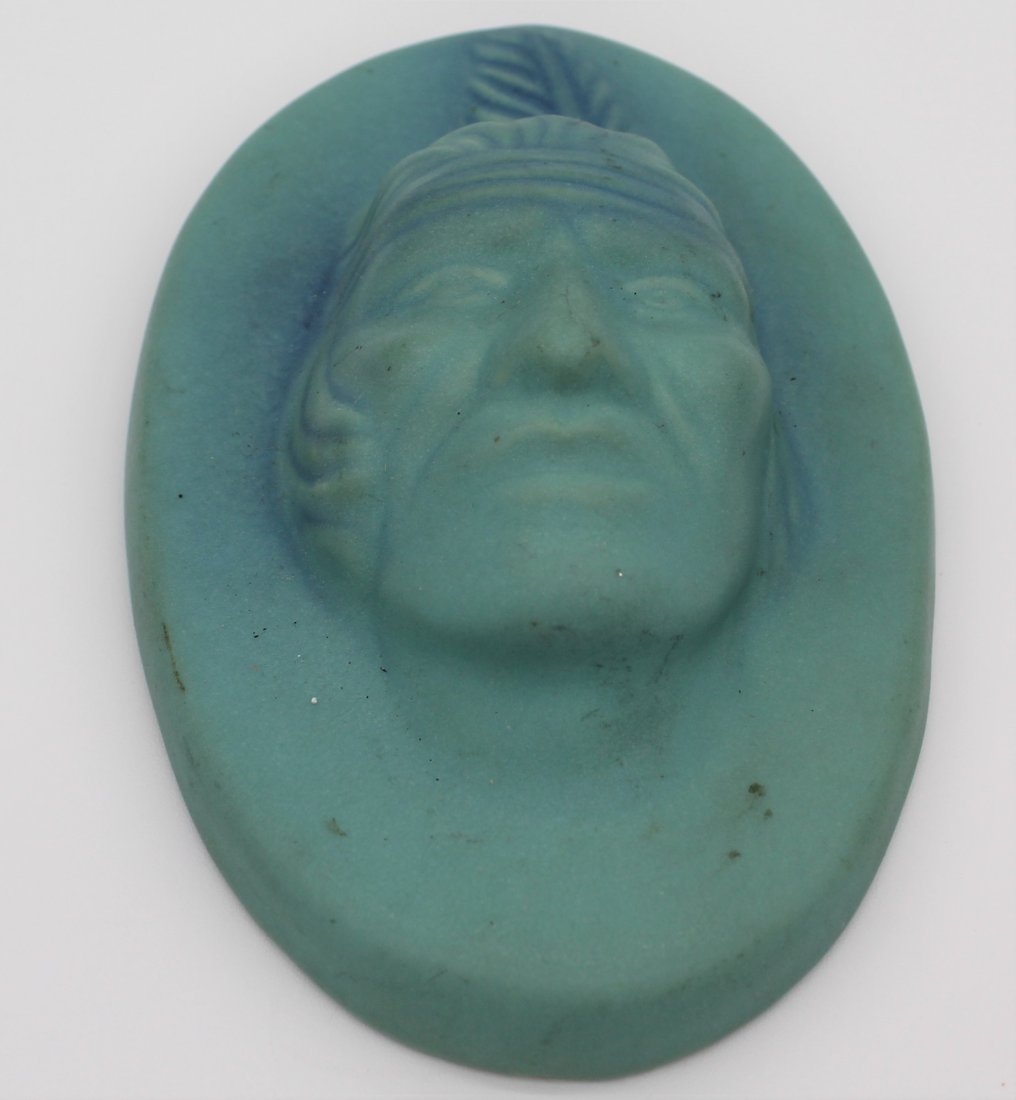 Van Briggle Indian A Ya Ni (Big Buffalo) Colorado Springs Pottery Wall Plaque (1 of 2)