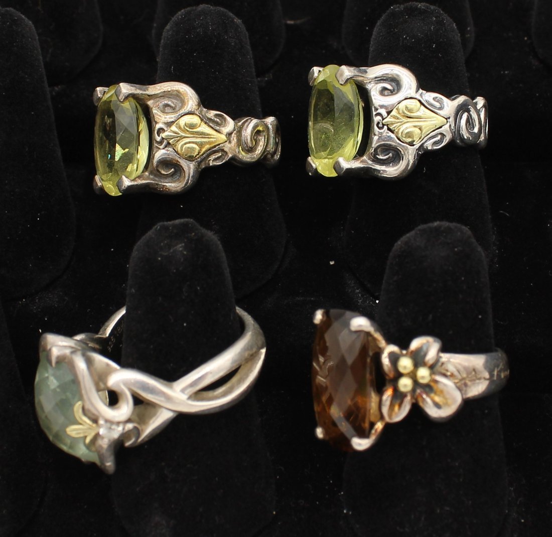 Ann King 4 Piece Sterling Silver(925) and 18K Gold Ring Lot (1 of 7)