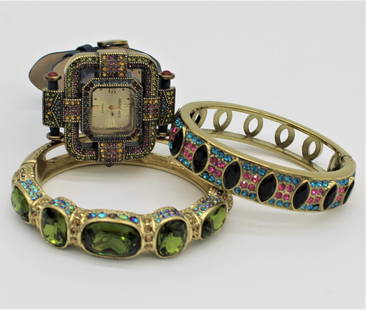 Heidi Daus Rhinestone 2 Bracelets and a Watch: Heidi Daus 2 Bracelets and a Watch. Nice condition