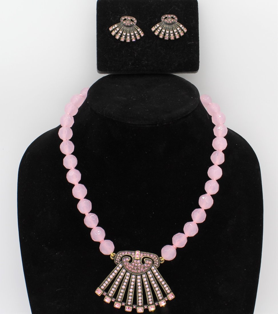Heidi Daus Rhinestone Fan Set - Necklace and Pierced Earrings (1 of 6)
