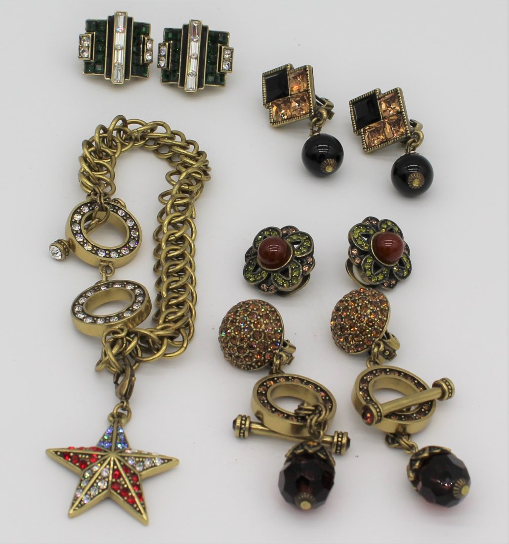 Heidi Daus Rhinestone Bracelet and 4 Pair Clip on Earrings (1 of 2)