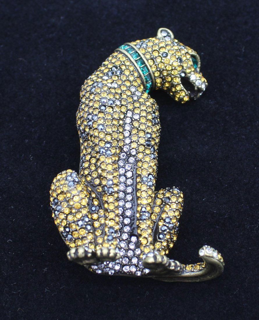 Heidi Daus Rhinestone Cheetah  Brooch Pin (1 of 2)