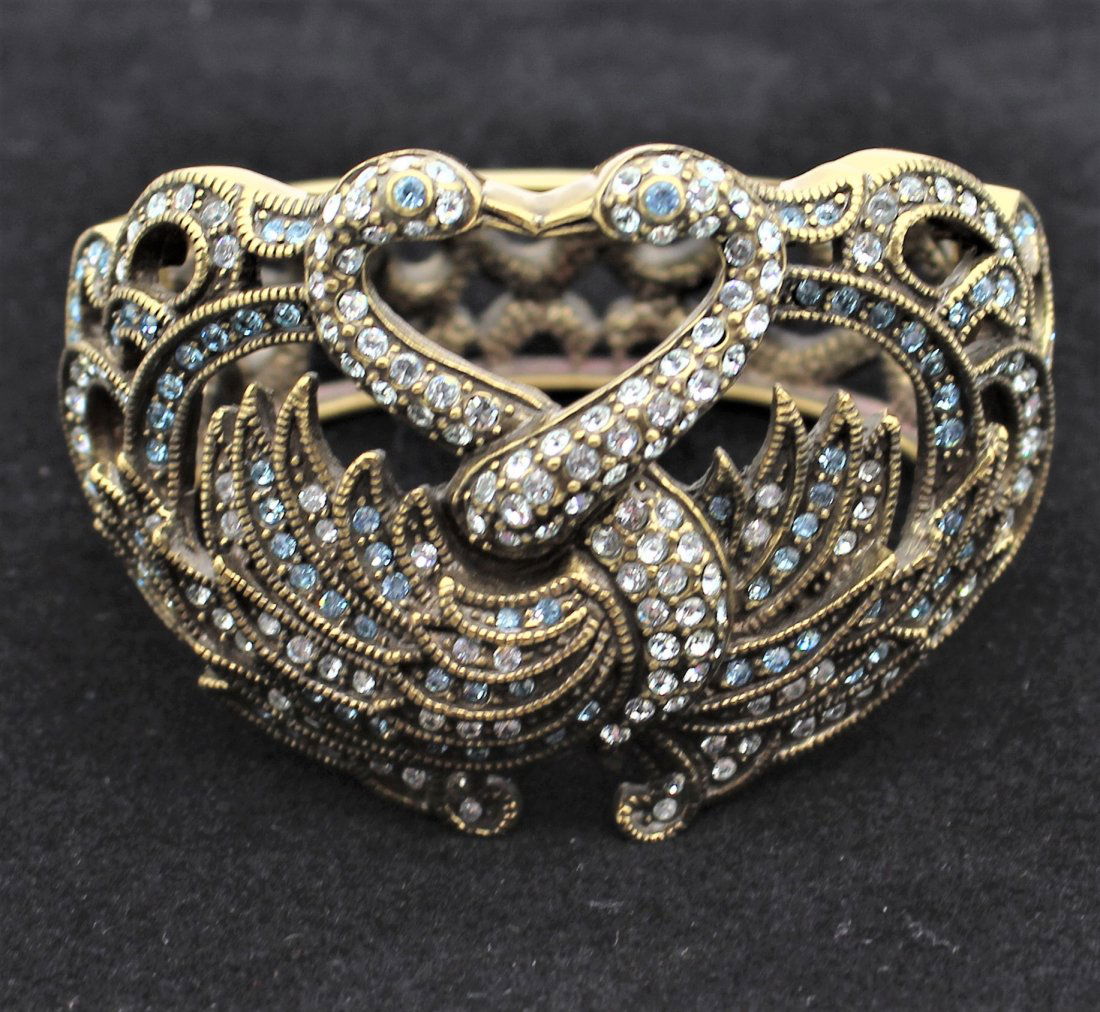 Heidi Daus Rhinestone Interlocking Love Swans Cuff Bracelet (1 of 2)