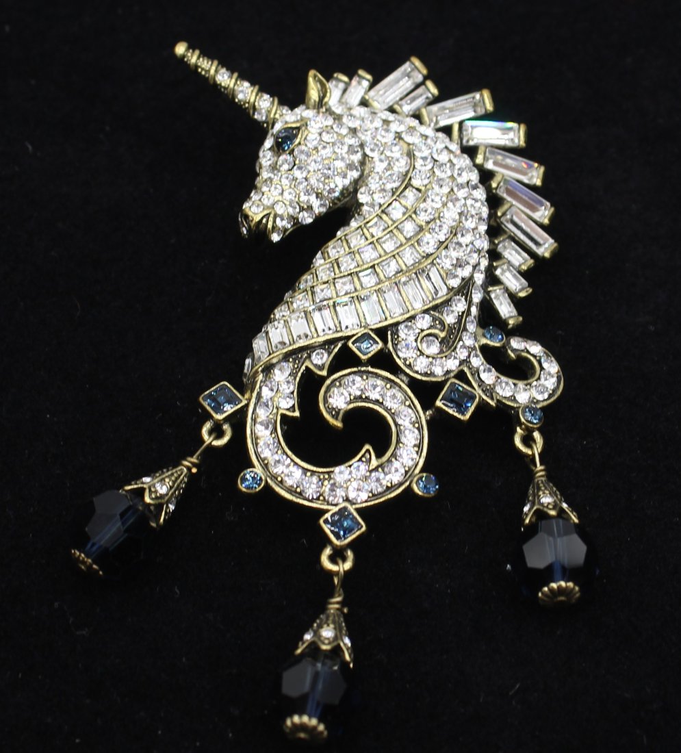 Heidi Daus Rhinestone Unicorn Brooch Pin (1 of 2)