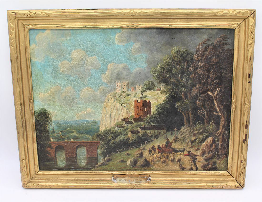 Hermann Sontag - (German 1873-1944) Painting oil on Canvas (1 of 12)