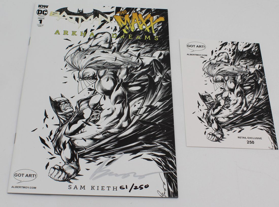Batman Maxx Arkham Dreams #1 Go Art Retail Exclusive 1 of 250 sketch Cover autographed Signed Buzz (1 of 2)