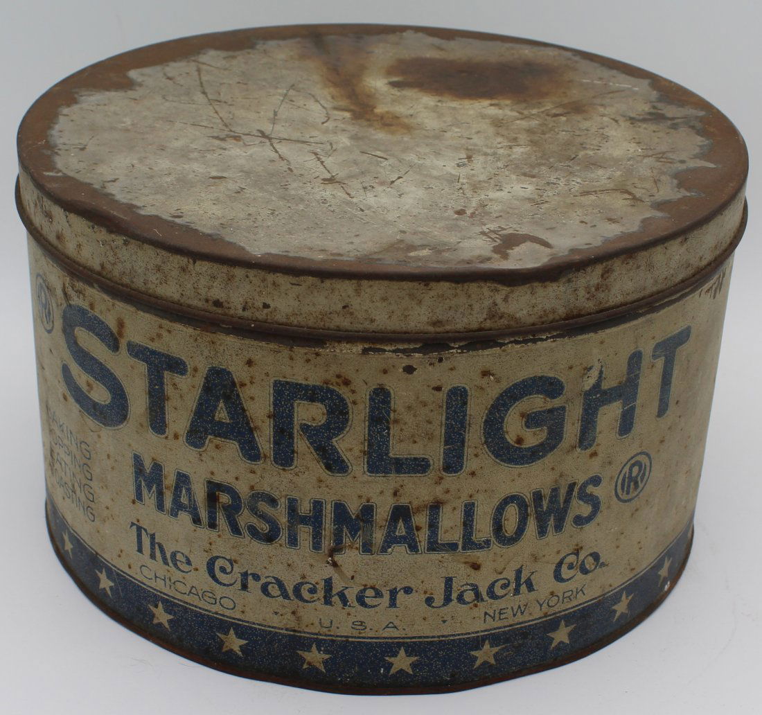 Large Antique Starlight Marshmallows Tin - The Cracker Jack Co. Chicago New York (1 of 9)