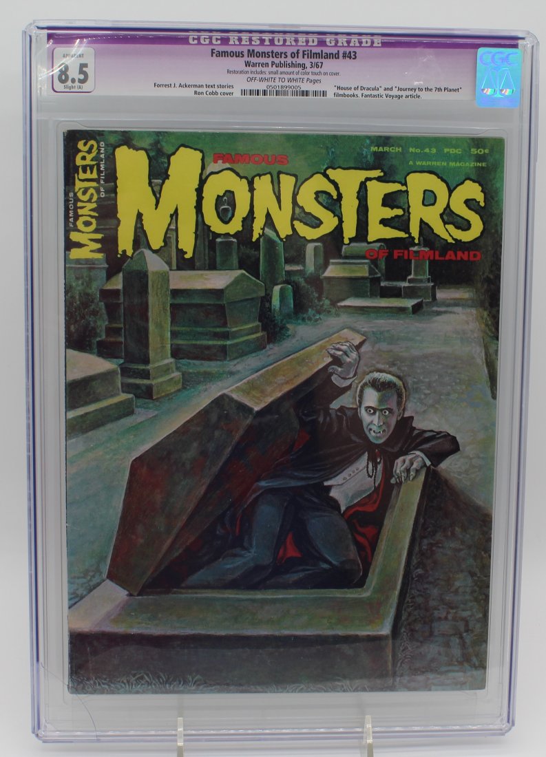 Famous Monsters of Filmland 43 CGC 8.5 (Restored) House of Dracula Cover Ron Cobb Artwork (1 of 5)
