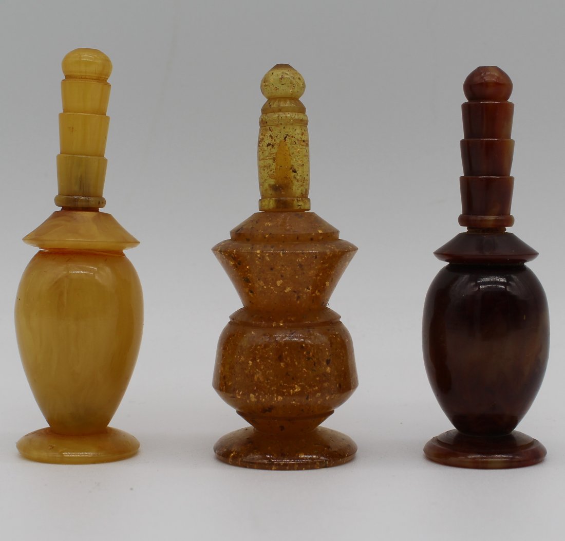 3 Piece Bakelite Perfume or Snuff Bottle lot (1 of 4)