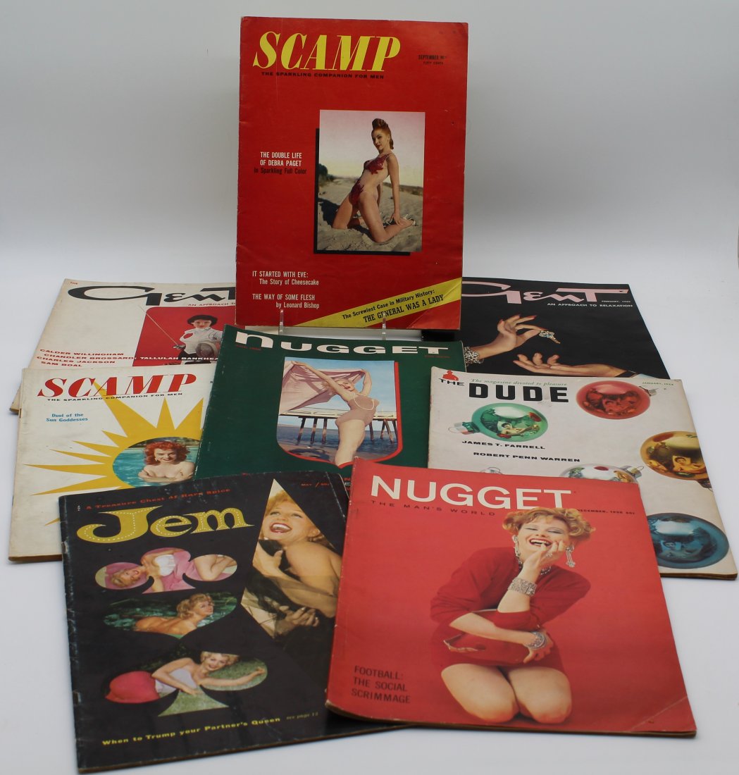 Lot of 8 Vintage 1950's Men's Stag Gentlemen's Adult Magazines (1 of 9)
