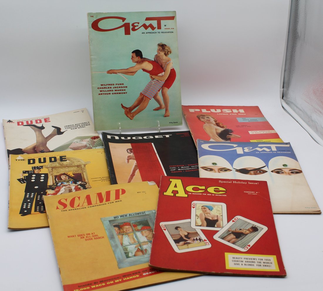 Lot of 8 Vintage 1950's Men's Stag Gentlemen's Adult Magazines (1 of 9)