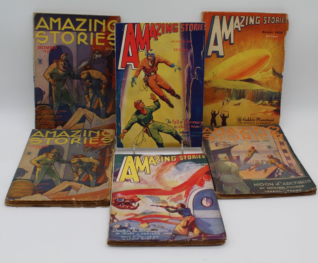 Lot of 6 1930's Amazing Stories Sci-fi Science Fiction Magazines (1 of 8)