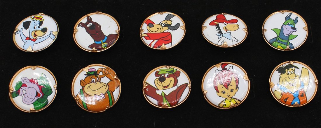 10 Pc Hanna Barbera Cartoon Character Ring Flinstones Scooby Doo Huckleberry Hound Hong Kong Phooey (1 of 2)