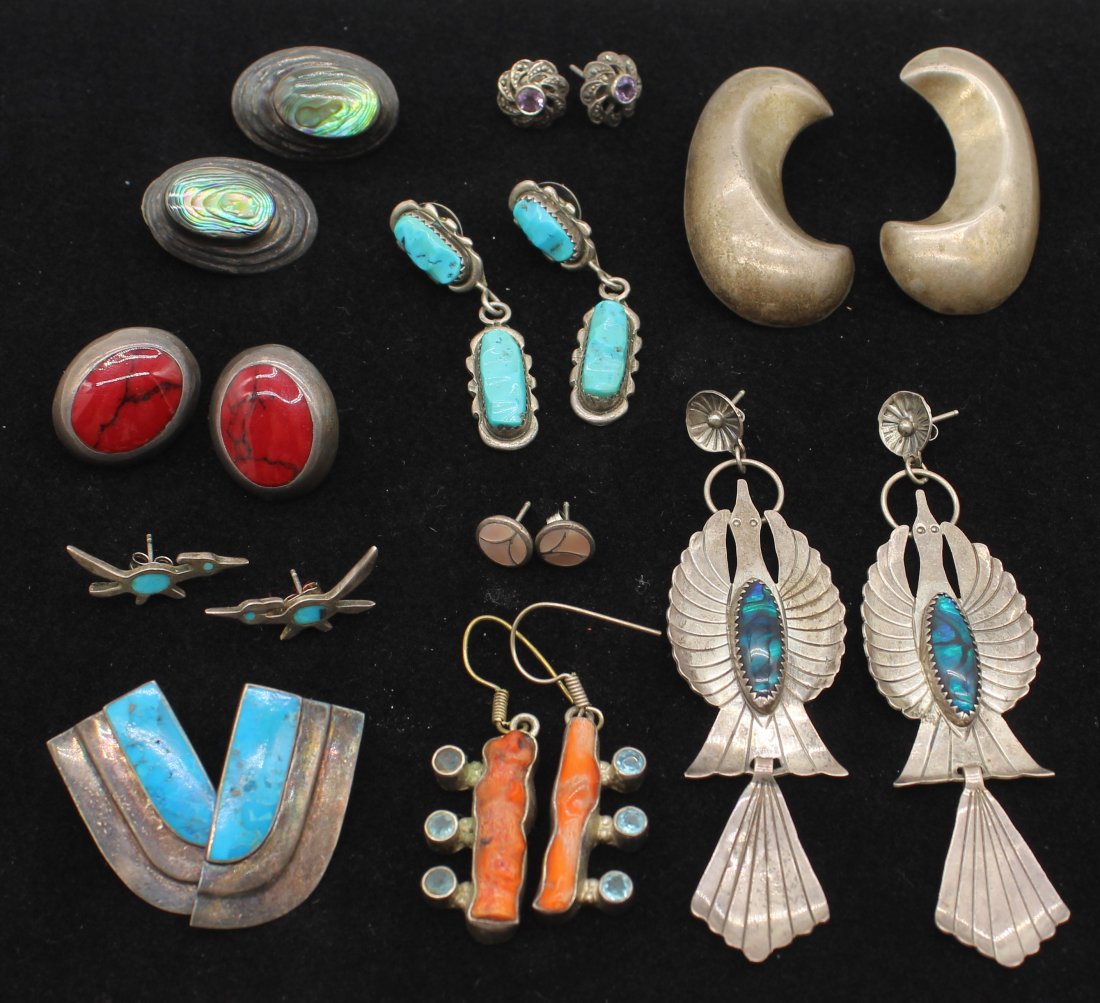 10 Pair of Sterling Silver 925 Earrings Great Thunderbirds (1 of 7)