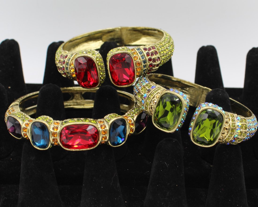 Heidi Daus Rhinestone 3 Cuff Bracelet set (1 of 2)