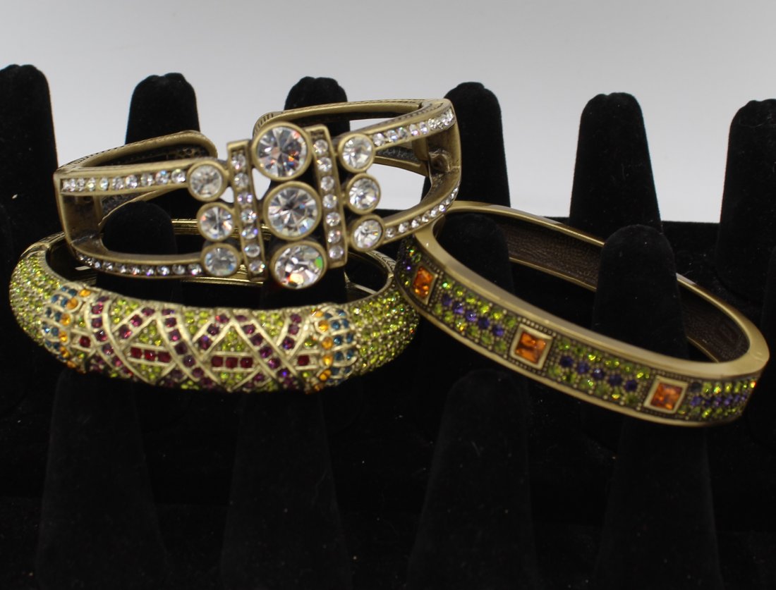 Heidi Daus Rhinestone 3 Cuff Bracelet set (1 of 2)
