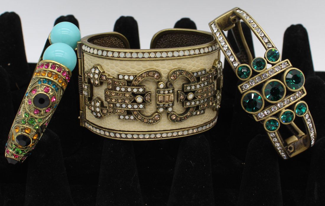 Heidi Daus Rhinestone 3 Cuff Bracelet set (1 of 2)