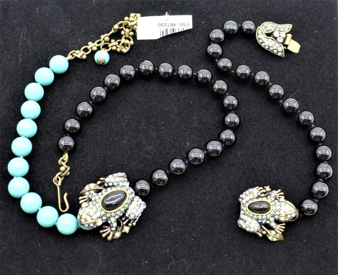 Heidi Daus Rhinestone Frog Necklace and Bracelet Set (1 of 2)