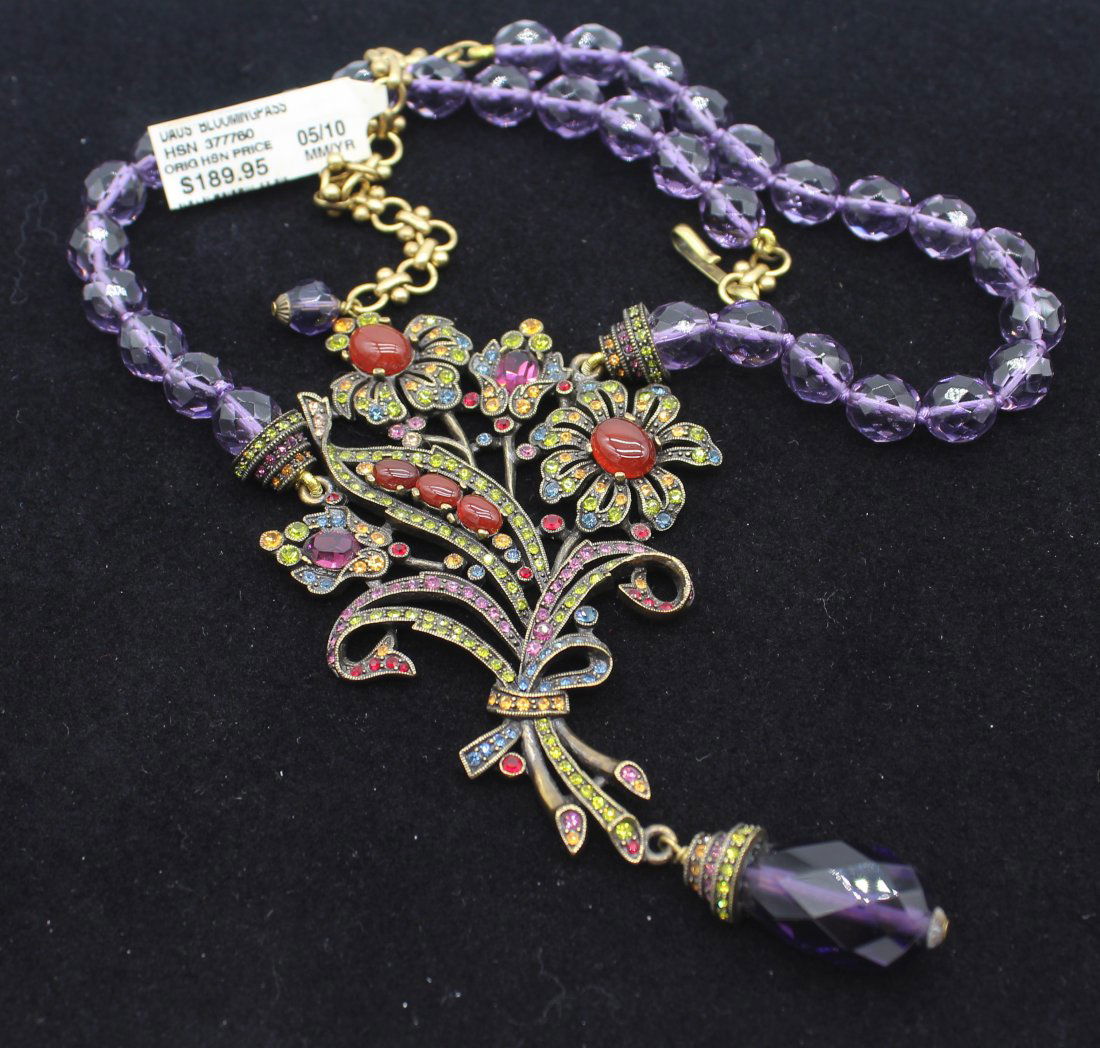 Heidi Daus Rhinestone Floral Flower Necklace (1 of 2)