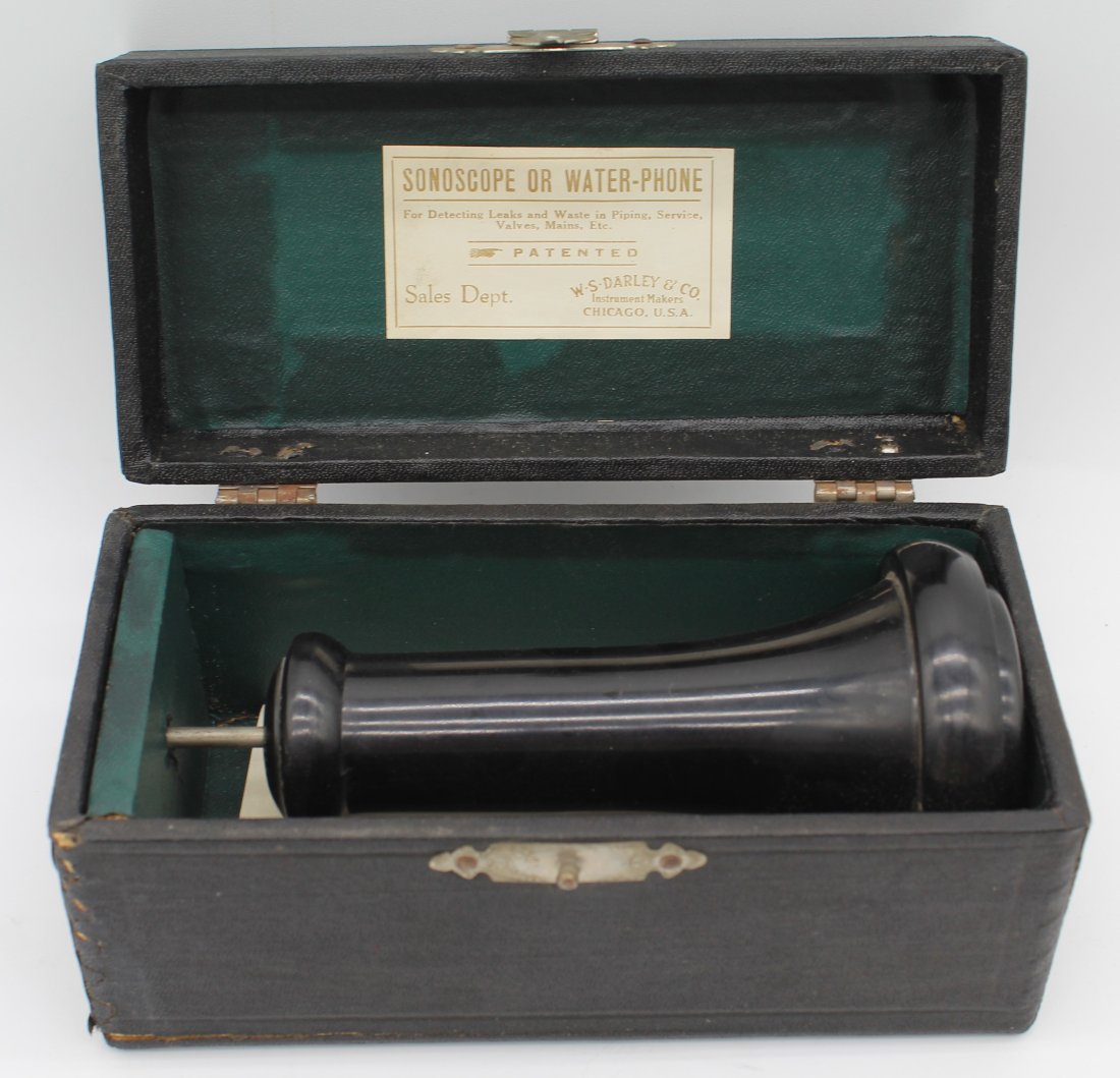 W S Darley & Co. Sonoscope Water-Phone Patented Pipe Listening Device for Plumbing w/ Papers (1 of 6)