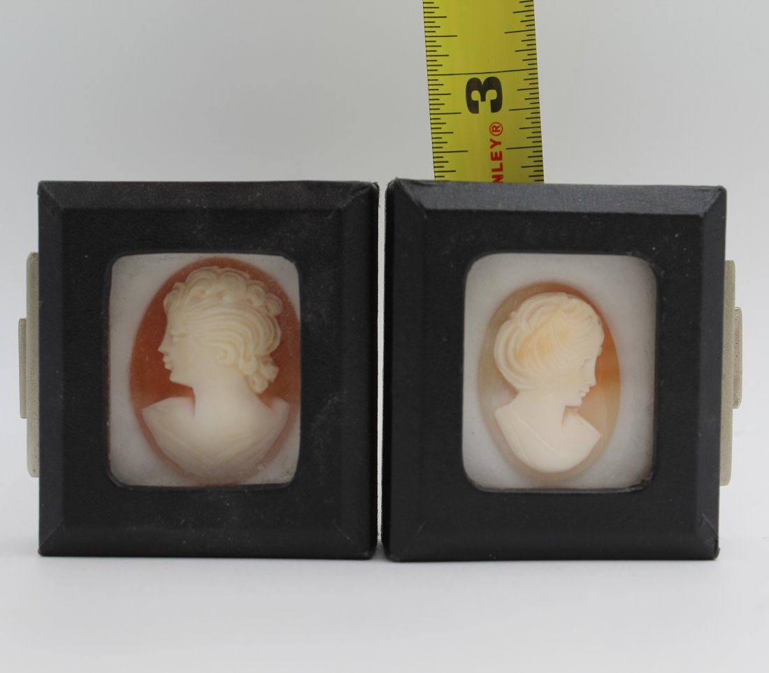 2 Hand Carved Conch Shell Cameos Unset New Stock (1 of 4)