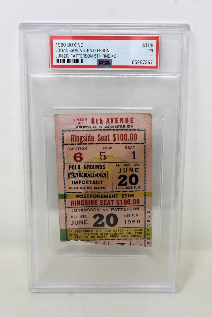1960 Boxing Ticket Stub Johansson v Patterson PSA Graded (1 of 2)