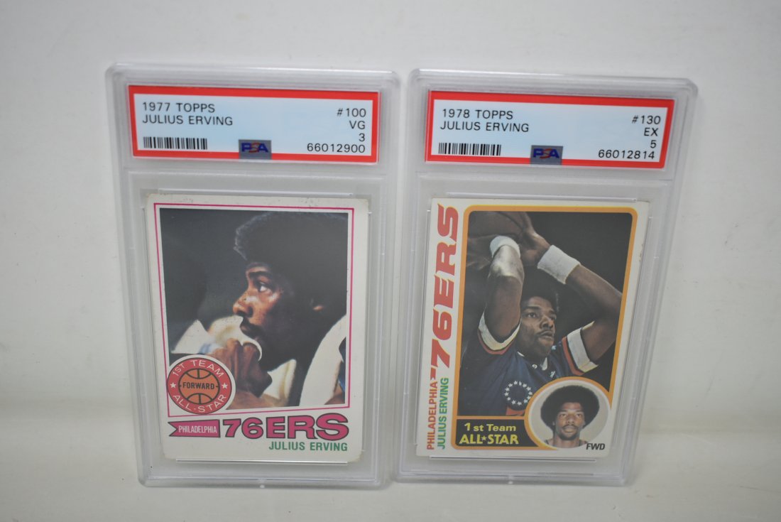 2 TOPPS Julius Erving Cards PSA Graded (1 of 3)
